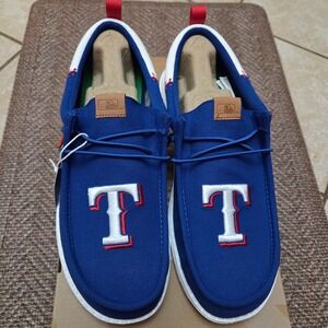 Hey Dude Wally Funk MLB Texas Rangers Royal White Mens 11 Shoes 43815-458 NEW